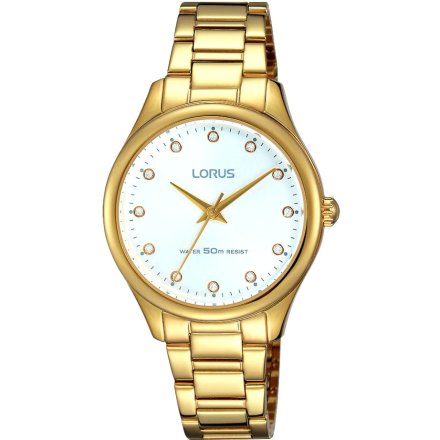 Złoty zegarek damski Lorus z klasyczną bransoletką RRS86VX9