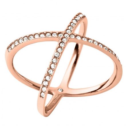 Różowozłoty pierścionek z kryształkami Michael Kors r. 11 MKJ4137791