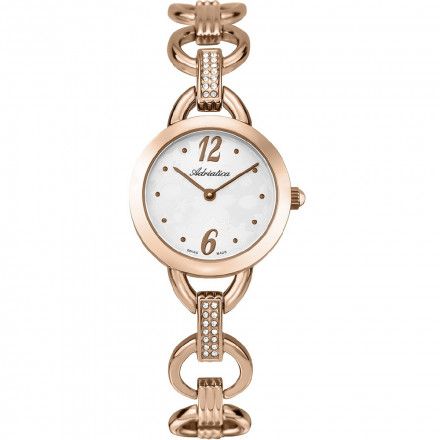 Biżuteryjny damski szwajcarski zegarek Adriatica z kryształkami A3622.9173QZ