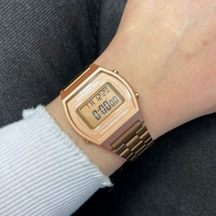 Różowozłoty zegarek Casio Vintage z bransoletką B640WC-5AEF