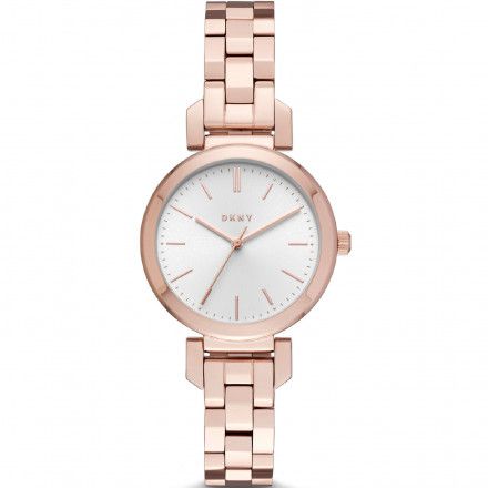 Oryginalny zegarek damski DKNY z różowozłotą bransoletką NY2592