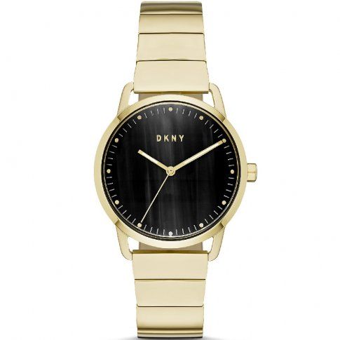 Złoty zegarek damski DKNY z czarną tarczą NY2756 - 479,00 zł - Otozegarki.pl