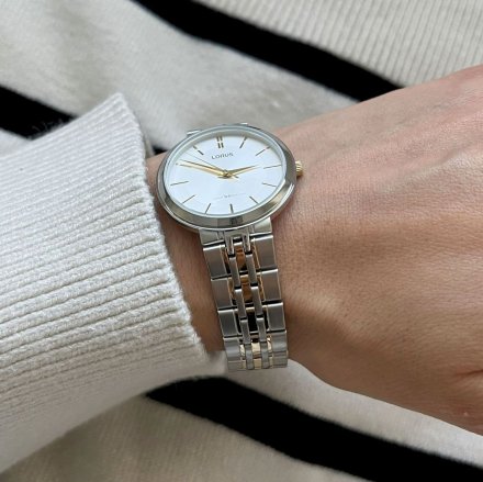 Damski zegarek Lorus srebrno-złoty z bransoletką RG279MX9