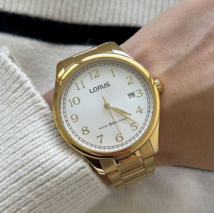 Klasyczny złoty zegarek Lorus z bransoletką RS914DX9