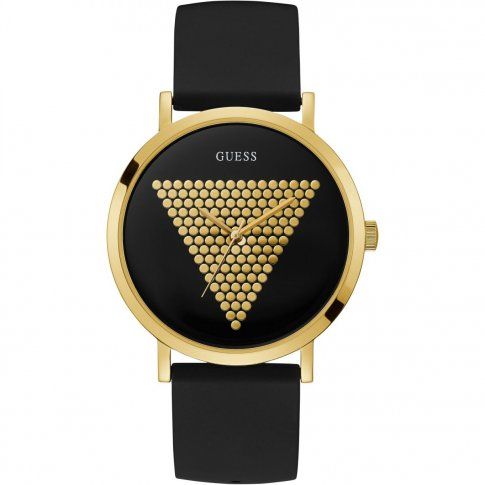 Czarno-złoty zegarek Guess Imprint z czarnym paskiem W1161G1 - 599,00 zł -  Otozegarki.pl