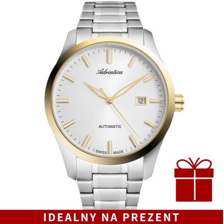 Szwajcarski automatyczny zegarek Męski Adriatica na bransolecie A8277.2113A 