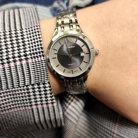 Klasyczny srebrny damski zegarek szwajcarski Adriatica z szafirowym szkłem A3136.511TQ