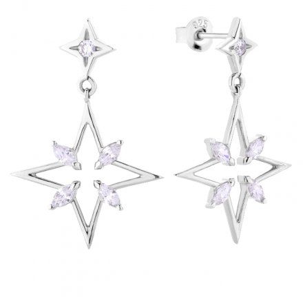 Srebrne kolczyki gwiazdy z kryształami Ditta Zimmermann DZK294 • SREBRO 925