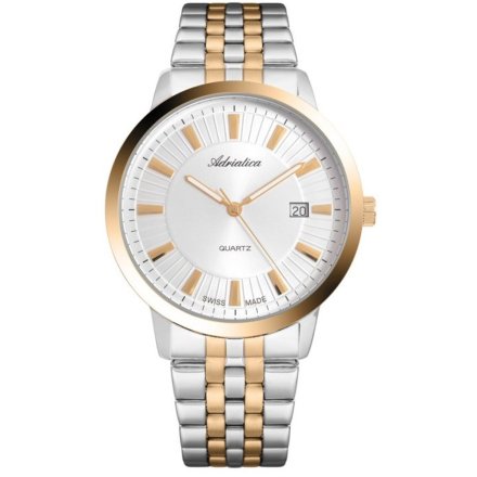 Elegancki szwajcarski męski zegarek Adriatica na bransolecie A8164.2113Q