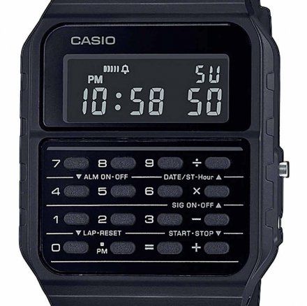 Czarny zegarek Casio Vintage Retro z kalkulatorem CA-53WF-1BEF