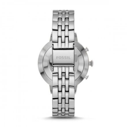 Srebrny zegarek smartwatch hybrydowy Fossil Jacqueline Krokomierz Powiadomienia FTW5033