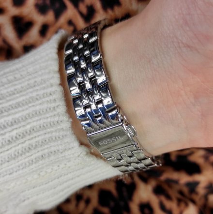 Srebrny zegarek smartwatch hybrydowy Fossil Jacqueline Krokomierz Powiadomienia FTW5033