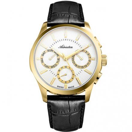 Klasyczny szwajcarski zegarek męski Adriatica na Pasku A8255.1213QF