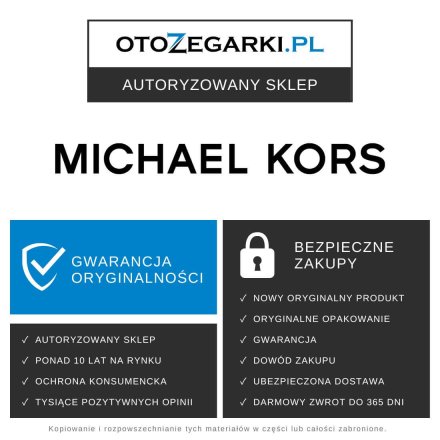 Różowozłota bransoletka Michael Kors z zawieszką MK Logo z kryształkami MKC1240AN791
