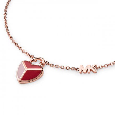Różowozłota bransoletka Michael Kors z zawieszką serce mozaika MKC12899S791