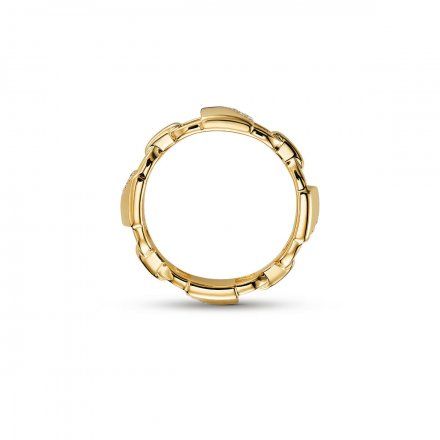 Złoty pierścionek Michael Kors  r. 14 obrączka kłódki z kryształkami MKC1024AN710