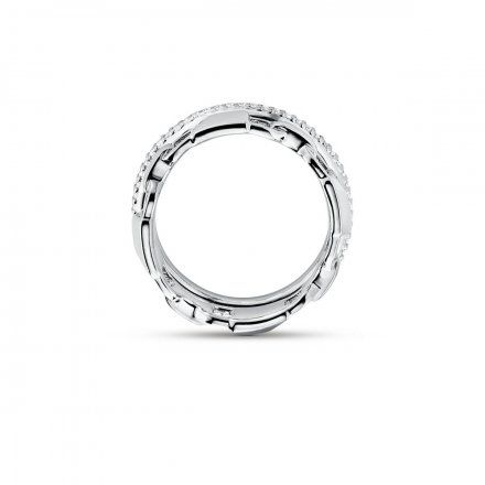 Srebrny pierścionek Michael Kors  r. 14 obrączka kłódki MKC1025AN040