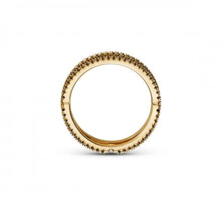 Złoty pierścionek Michael Kors z czarnymi kryształami r. 14 MKC1112AR710