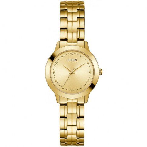 Złoty elegancki zegarek damski Guess Chelsea W0989L2 - 449,00 zł -  Otozegarki.pl