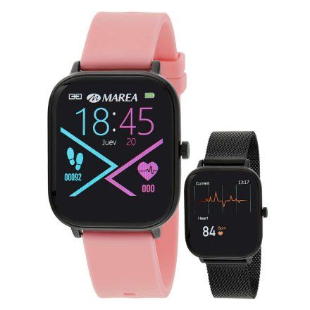 Smartwatch Marea B58006-3 bransoletka + różowy pasek ROZMOWY + TOREBKA KOMUNIJNA