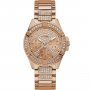 Modny damski zegarek Guess Frontier z kryształkami i bransoletką Rose Gold W1156L3