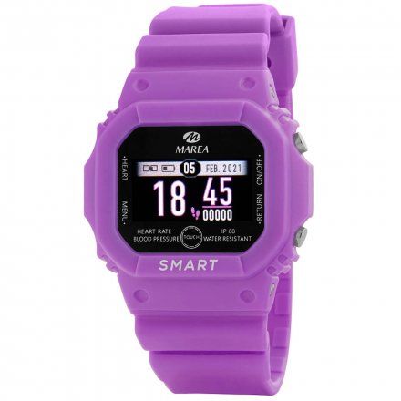 Smartwatch dla dzieci Marea fioletowy sportowy B60002-4 + TOREBKA KOMUNIJNA