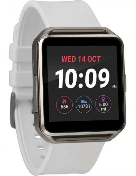 Biały smartwatch z funkcją rozmowy Timex iConnect kwadratowy TW5M31400 + TOREBKA KOMUNIJNA