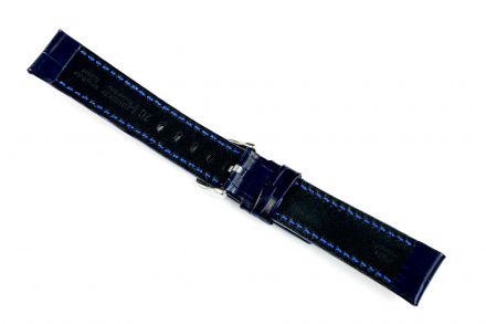 Niebieski pasek skórzany 24 mm HIRSCH Grand Duke 02528080-2-24 (L)