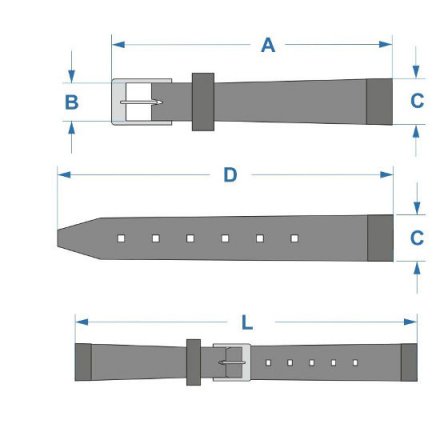 Beżowy pasek skórzany 16 mm HIRSCH Osiris 03433190-2-16 (M)