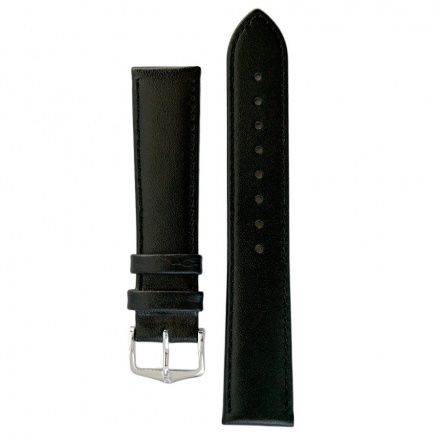 Czarny pasek skórzany 16 mm HIRSCH Osiris 03475050-1-16 (L)