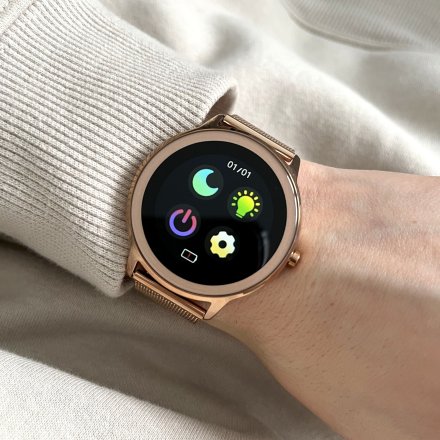 Różowozłoty smartwatch damski Rubicon RNBE66 SMARUB055
