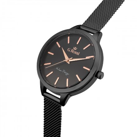 Zegarek damski G.Rossi czarny z bransoletką G.R10296B-1A4