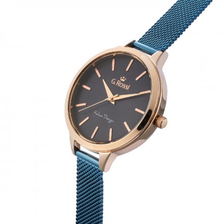 Zegarek damski G.Rossi niebieski z bransoletką G.R10296B-6F3