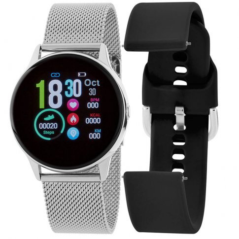 Srebrny smartwatch + czarny pasek Marea B58008-2 - 384,00 zł - Otozegarki.pl