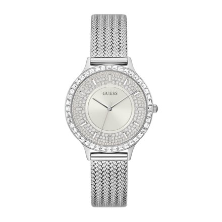 Srebrny zegarek damski Guess Work Life z kryształami GW0402L1