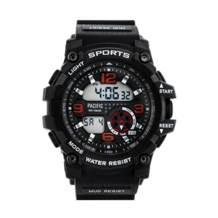 Czarny dziecięcy zegarek sportowy Pacific 209L-1