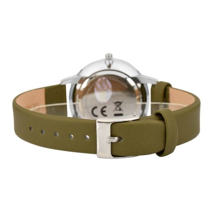 Srebrny damski zegarek z zielonym paskiem PACIFIC X6023-06