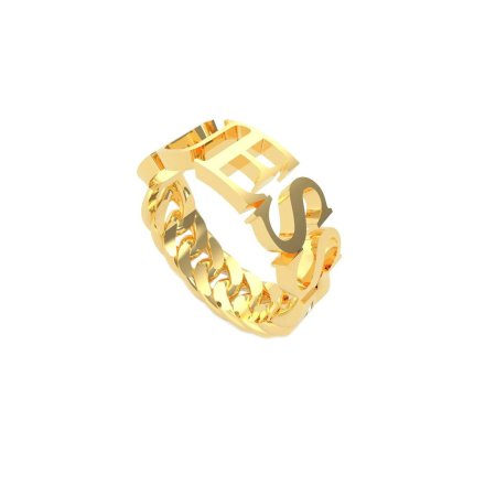 Złoty pierścionek Guess napis GUESS A STAR IS BORN UBR70024-56
