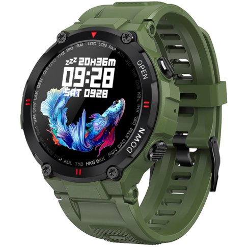 Zielony smartwatch męski z funkcją rozmowy Rubicon RNCE73 SMARNB085 -  209,00 zł - Otozegarki.pl