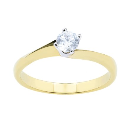 Klasyczny złoty pierścionek zaręczynowy z cyrkonią r.13 • Złoto 333 1.86g