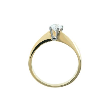 Klasyczny złoty pierścionek zaręczynowy z cyrkonią r.18 • Złoto 333 1.96g