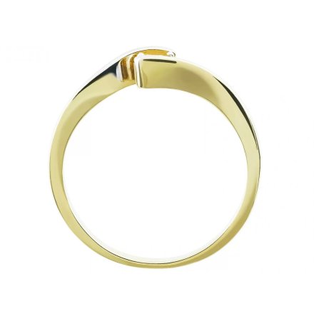 Złoty pierścionek delikatny opleciony kryształ r. 19 • Złoto 333 1.90g
