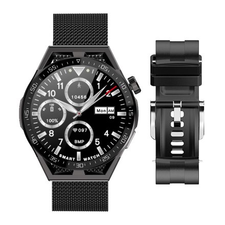 Smartwatch z funkcją rozmowy Ciśnienie Sport Tlen Rubicon SMARUB152 czarny RNCE88