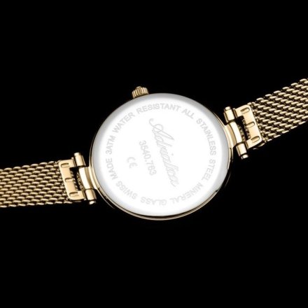 Złoty szwajcarski zegarek damski Adriatica A3540.1147Q