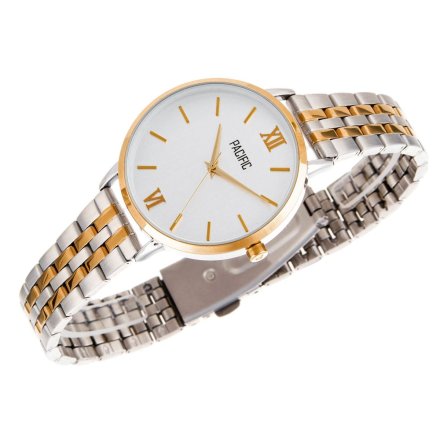 Srebrny damski zegarek z różowozłotymi dodatkami PACIFIC X6172-12