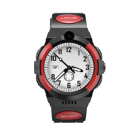 Smartwatch dla dziecka SIM GPS WIDEO ROZMOWY Czarno-czerwony Pacific 31-03 + TOREBKA KOMUNIJNA