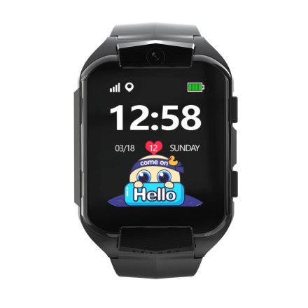 Smartwatch dla dzieci SIM GPS WIDEO ROZMOWY Czarny Pacific 32-01 + TOREBKA KOMUNIJNA