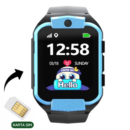 Smartwatch dla dzieci SIM GPS WIDEO ROZMOWY Niebieski Pacific 32-02 
