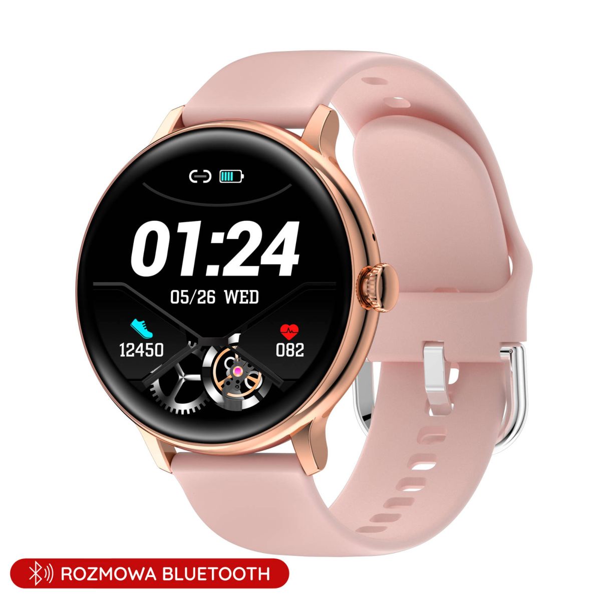 Damski smartwatch z funkcją rozmowy różowy Pacific 37-01 Sport Kalorie Puls  Termometr - 229,00 zł - Otozegarki.pl