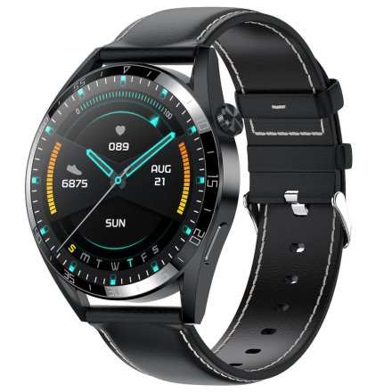 Smartwatch z funkcją rozmowy czarny Pacific 42-06 Sport Kroki Kalorie Puls Ciśnienie